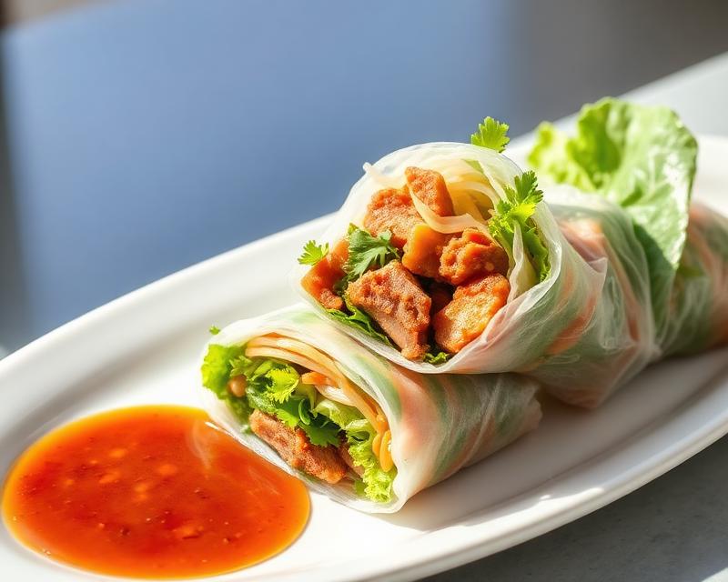 BBQ Pork Salad Rolls